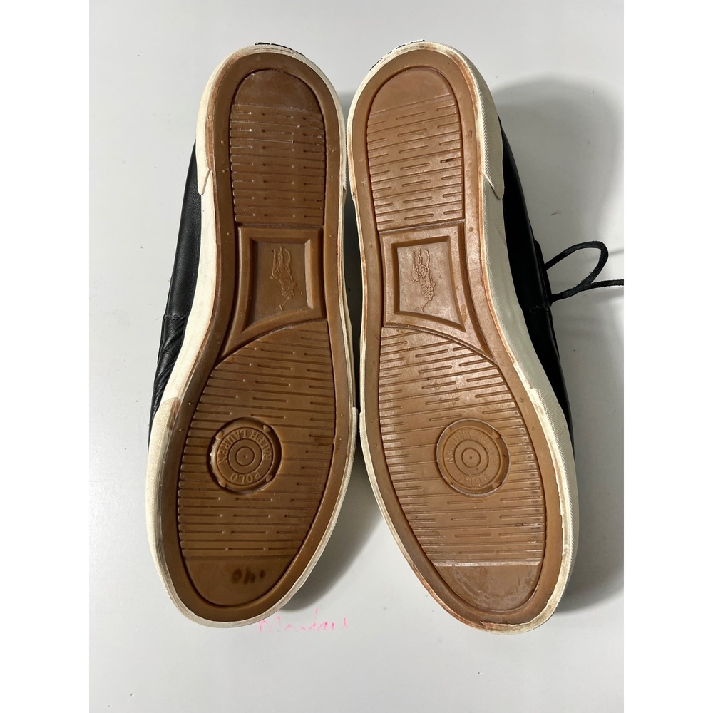 Polo Ralph Lauren Mens Size 12 D Sander Leather Casual Loafers Boat Black Shoes - Picture 7 of 13